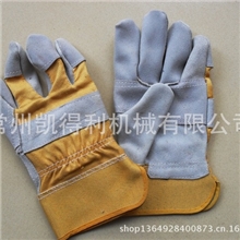 各种劳保手套KDL-7A灰黄纹短款皮手套防飞溅劳保手套