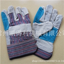 电焊手套隔热，防止飞溅物烫伤KDL-8AB灰黄花纹驳掌短款皮手套