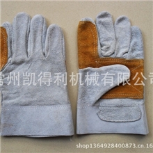 厂家供应KDL-9A灰黄花纹驳掌短款皮手套