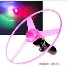 发光玩具批发三灯闪光拉线飞碟25CM大号墨含地摊热销07