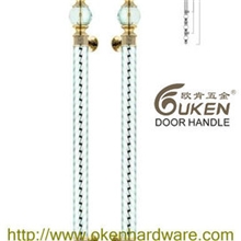 豪华高档菱形玻璃水晶球电镀PVD金铝铜车件大门拉手把手OK－818