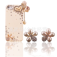 【厂家直销】珍珠水滴五瓣花diy饰品配件手机壳美容配件批发