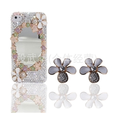 厂家直销一叶钻画油五瓣花手机美容diy材料合金饰品配件秒杀中