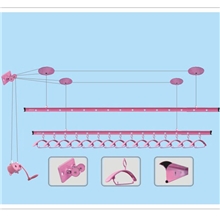 多颜色双孔杆子阳台自动升降手摇晾衣架