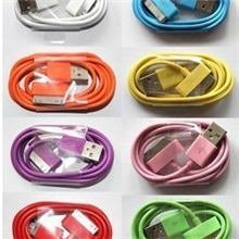 批发苹果3G4Siphone充电数据线彩色糖果纯铜