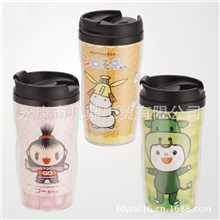 供应塑料咖啡杯小星巴克杯广告礼品赠品促销杯双层随手杯厂家