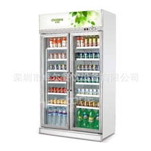 热卖豪华型立式冰柜双门展示柜超市冷柜饮料冷藏保鲜柜
