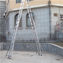 专业加工梯子铝合金伸缩双面梯升降梯欢迎定制鱼龙牌梯具