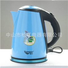 电热水壶不锈钢厂家供应1.8L弹盖彩色不锈钢电热水壶支持混批