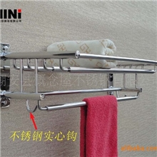 工程酒店家居厨房浴室卫生间不锈钢浴巾架/毛巾架8525#带篮带钩