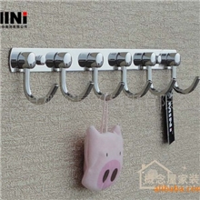 厂家直销香港迷你卫浴挂件MINI-1069#6钩实心挂钩不锈钢衣钩