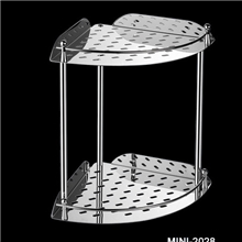 家居不锈钢托盘厨房置物架浴室置物架MINI-2028#双层角型置物架