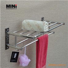 迷你卫浴：最热销款不锈钢浴巾架MINI8648#珍珠黑/玫瑰金毛巾架
