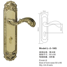 【中山厂家】欧式仿金大拉手门锁，豪华别墅门锁，办公室门锁