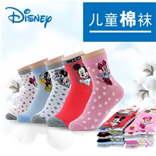 儿童袜子批发专柜正品迪士尼中筒袜子米奇米妮袜春夏秋三季可穿