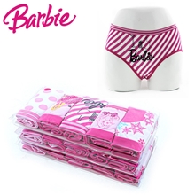 儿童内裤批发正品芭比纯棉女童内裤三条三角+二条平装2.8折优惠