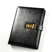 [CAGIE卡杰]2013商务密码本A5笔记本活页沉稳黑经理夹可定制