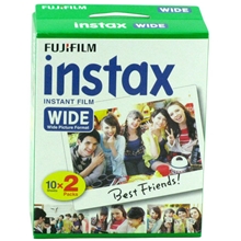 富士拍立得一次成像instax100\200\210宽幅白边相纸20张/盒正品