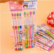 日韩可爱卡通铅笔免削铅笔子弹笔2B铅笔文具批发