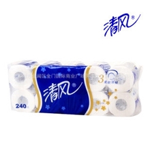 正品清风卷纸有芯卷筒纸240段3层10卷卫生纸面巾纸厂家直销