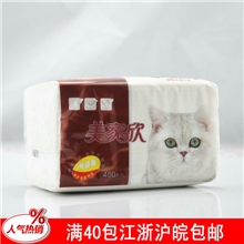 美家欣卫生纸巾波斯猫抽纸批发餐巾纸面巾纸江浙沪皖80包包邮
