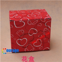 热转印优质供应商覆膜变色杯大红带字小花盒外包装