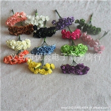 供应各种喜糖盒配件纸花手工DIY婚庆中号玫瑰纸花批发义乌厂家