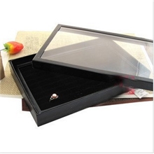 带盖子有盖戒指盒袖扣耳钉展示架手机防尘塞带盖收纳展示盒