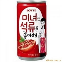 批发*韩国进口食品*调味品*韩国饮料*乐天美女石榴汁180ml*15*6