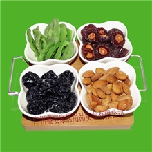 竹木干果盘幸运草叶零食碗礼品干果盘居家用品水果盘调味碟