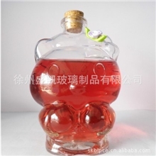 厂家供应Kitty奶茶瓶泡茶玻璃瓶木塞泡茶瓶喷色kitty瓶
