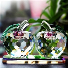 水晶双苹果水晶k9香水座车载汽车香水批发一件代发cxsz-008