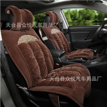 批发2013秋冬季新款羽绒汽车坐垫毛绒垫豹纹卡通座垫用品