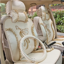 2013众悦卡通汽车坐垫四季通用座垫夏季凉垫冰丝蝴蝶结批发