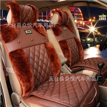 众悦批发冬季新款毛绒座垫免洗皮革汽车坐垫四季通用厂家直销