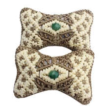 厂家直销批发手编冰丝汽车靠枕镶玉头枕四季通用护颈枕