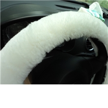 厂家批发【整皮】冬季澳洲羊剪绒羊毛汽车方向盘套真皮汽车把套