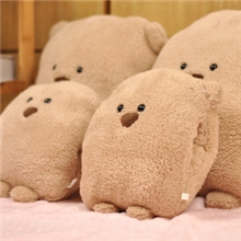 大脸方熊豆豆熊暖手捂插手枕暖手保暖插手抱枕靠枕毛绒玩具礼物