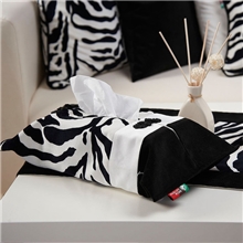 情迷黑白简约风布艺抽取式纸巾盒创意汽车家用高档斑马纹纸巾套