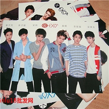 动漫海报明星海报EXO海报鹿晗海报压纹海报8张一套海报墙画