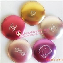 母亲节礼物可爱双面折叠便携高档化妆镜小镜子金属铝镜飞碟镜厂家