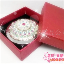 时尚可爱双面折叠便携高档银镂空化妆镜子小镜子随身镜礼品镜厂家