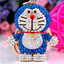 中号叮当猫钥匙扣满钻机器猫特价特价促销金属多来A梦钥匙扣