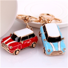 精品版迷你mini汽车模型钥匙扣精品创意满钻锌合金礼品钥匙扣