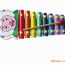 木质音乐玩具批发木质卡通八音琴喜洋洋八音琴卡通敲琴81072