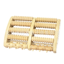 【厂家批发供应】钉五排按摩器/木质滑轮按摩/脚底穴位按摩83072