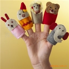 厂家生产卡通毛绒动物手指套，手指头公仔，手指玩偶，手指娃娃