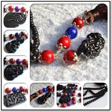 【五福临门玻璃彩珠汽车挂件】招财貔貅如意观音弥勒佛汽车挂件