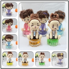 【摩丝娃娃汽车香水】3男孩3女孩超萌卡通摩丝娃娃汽车香水座