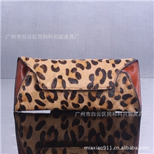 2013秋冬新款爆款豹纹配油蜡皮真皮手抓包钱包高档真皮女包批发